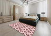 Patterned Light Rose Pink Rug in a Bedroom, pat3438rd