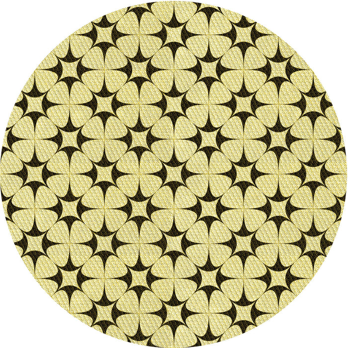 Square Patterned Mustard Yellow Rug, pat3438yw