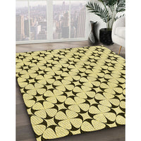 Patterned Mustard Yellow Rug, pat3438yw