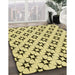 Patterned Mustard Yellow Rug in Family Room, pat3438yw