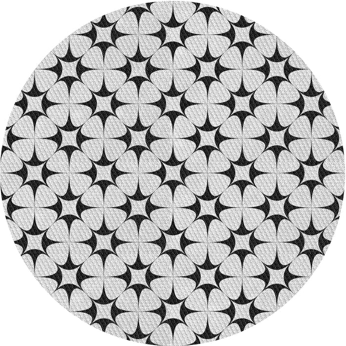 Sideview of Patterned Ash Gray Novelty Rug, pat3438