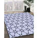 Patterned Lavender Blue Rug in Family Room, pat3439blu