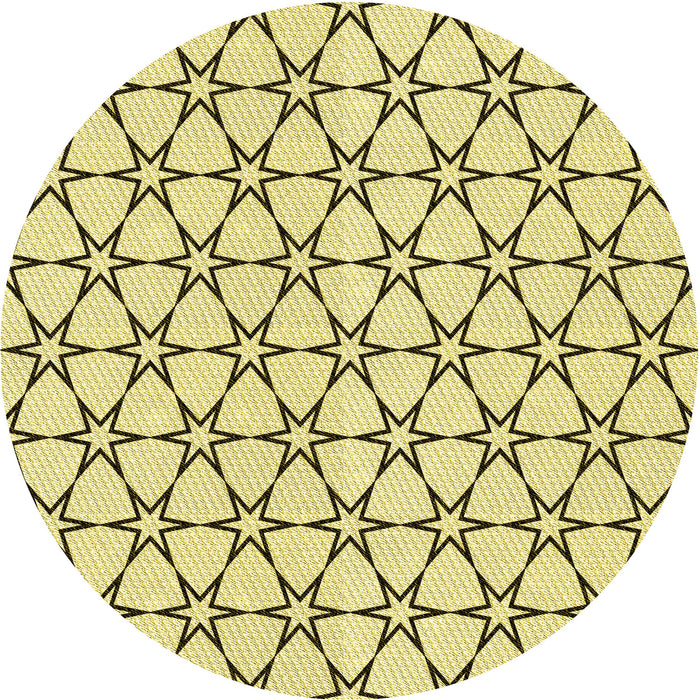 Square Machine Washable Transitional Sun Yellow Rug in a Living Room, wshpat3439yw