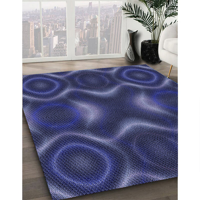 Machine Washable Transitional Denim Dark Blue Rug in a Family Room, wshpat344blu