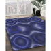 Patterned Denim Dark Blue Rug in Family Room, pat344blu
