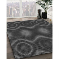 Patterned Charcoal Black Rug, pat344gry