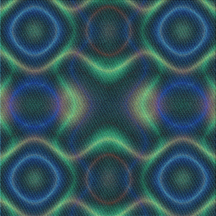 Round Patterned Dark Cyan Green Rug, pat344lblu