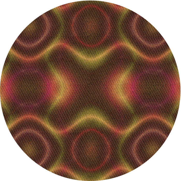 Square Patterned Mahogany Brown Rug, pat344org