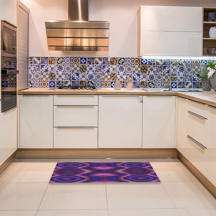 Patterned Dark Orchid Purple Rug in a Kitchen, pat344pur