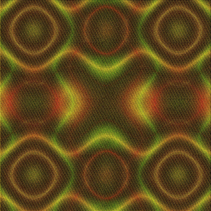 Round Patterned Dark Yellow Green Rug, pat344yw