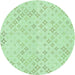Square Patterned Mint Green Rug, pat3440grn