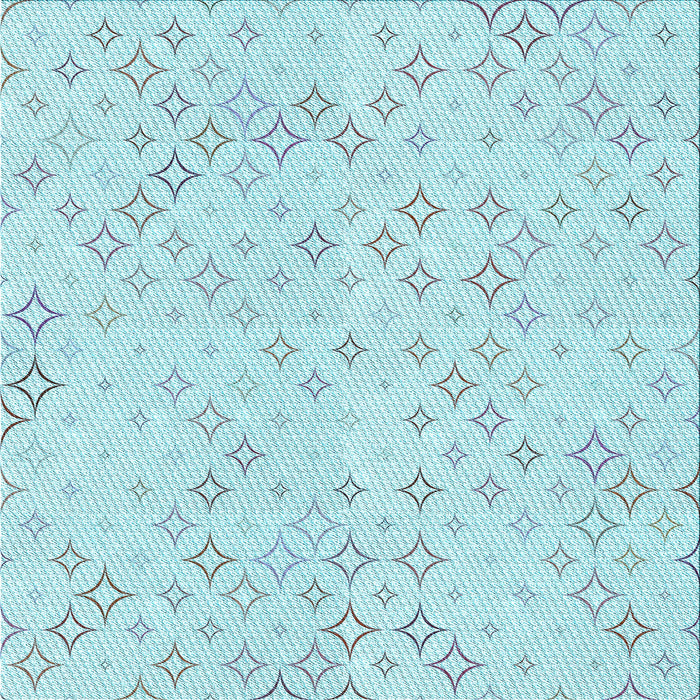 Round Patterned Denim Blue Rug, pat3440lblu