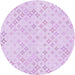Square Patterned Violet Purple Rug, pat3440pur