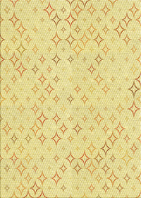 Machine Washable Transitional Yellow Rug, wshpat3440yw