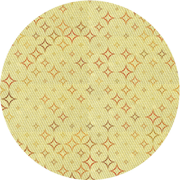 Square Machine Washable Transitional Yellow Rug in a Living Room, wshpat3440yw