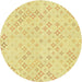 Square Machine Washable Transitional Yellow Rug in a Living Room, wshpat3440yw