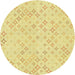 Square Patterned Yellow Rug, pat3440yw