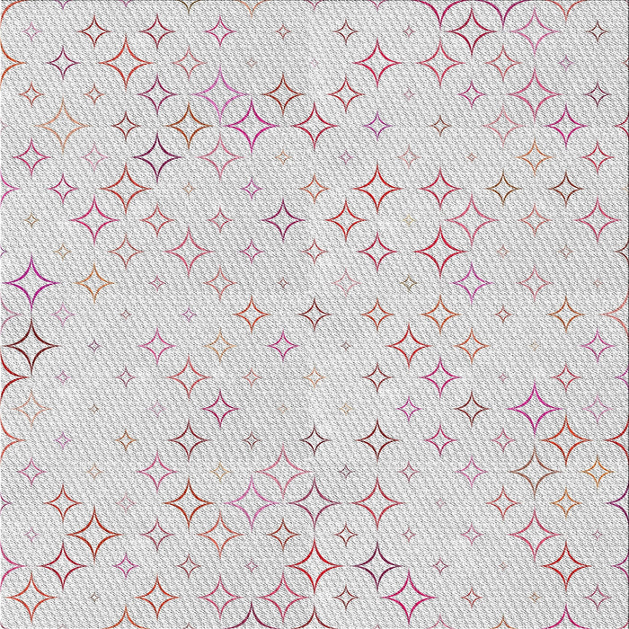 Square Patterned Off-White Novelty Rug, pat3440