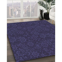 Patterned Deep Periwinkle Purple Rug, pat3441blu