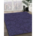 Patterned Deep Periwinkle Purple Rug in Family Room, pat3441blu