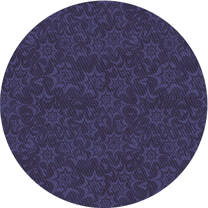 Square Machine Washable Transitional Deep Periwinkle Purple Rug in a Living Room, wshpat3441blu