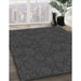 Patterned Charcoal Black Rug in Family Room, pat3441gry