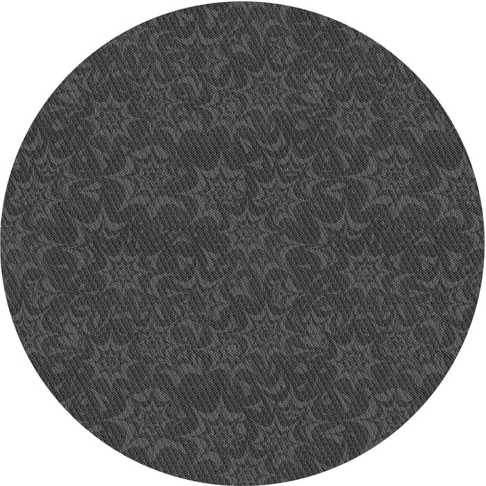 Square Patterned Charcoal Black Rug, pat3441gry
