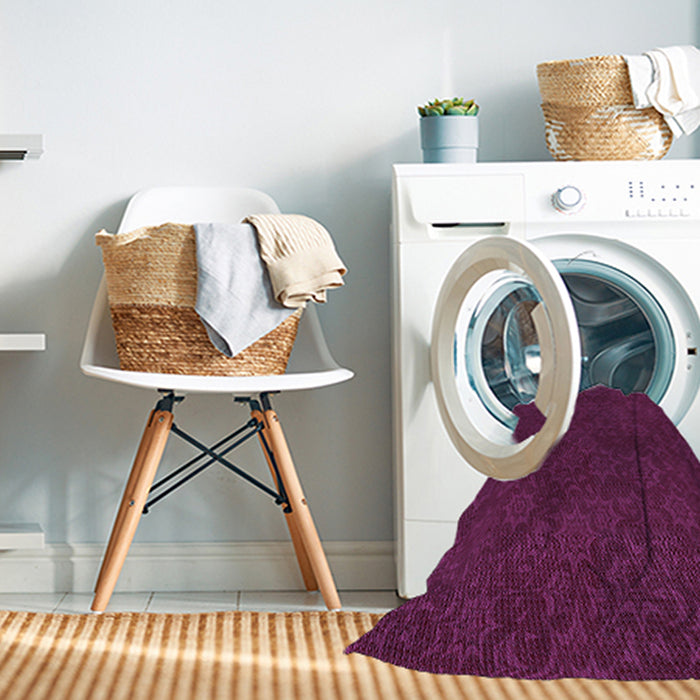Machine Washable Transitional Plum Purple Rug in a Washing Machine, wshpat3441pur