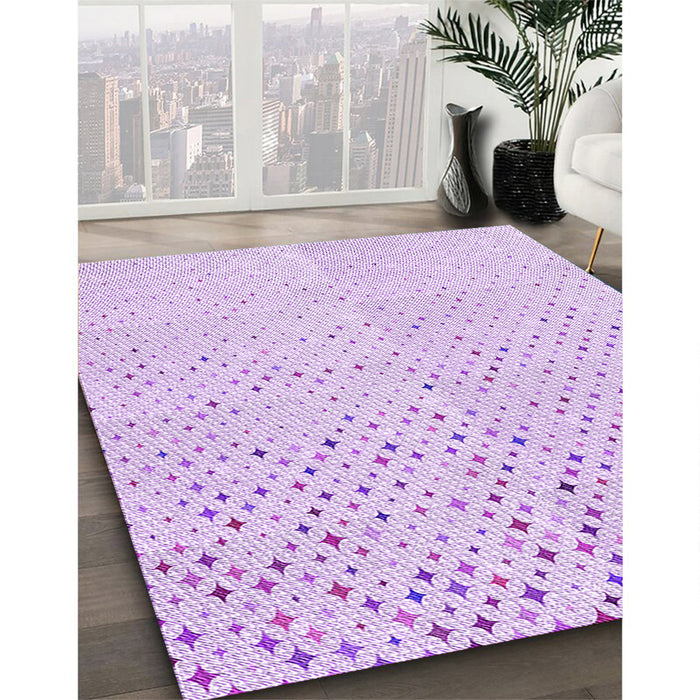 Patterned Violet Purple Rug in Family Room, pat3442pur