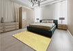 Patterned Yellow Rug in a Bedroom, pat3442yw