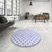 Round Patterned Lavender Blue Rug in a Office, pat3443blu