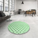 Round Patterned Mint Green Rug in a Office, pat3443grn