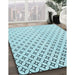 Machine Washable Transitional Electric Blue Rug in a Family Room, wshpat3443lblu