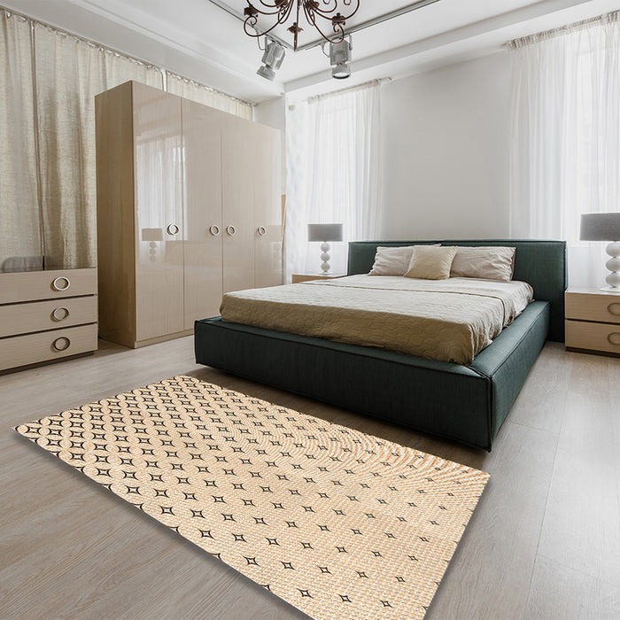 Patterned Peru Brown Rug in a Bedroom, pat3443org