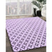 Machine Washable Transitional Lilac Purple Rug in a Family Room, wshpat3443pur