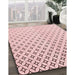 Machine Washable Transitional Pink Rug in a Family Room, wshpat3443rd