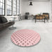 Round Patterned Pink Rug in a Office, pat3443rd
