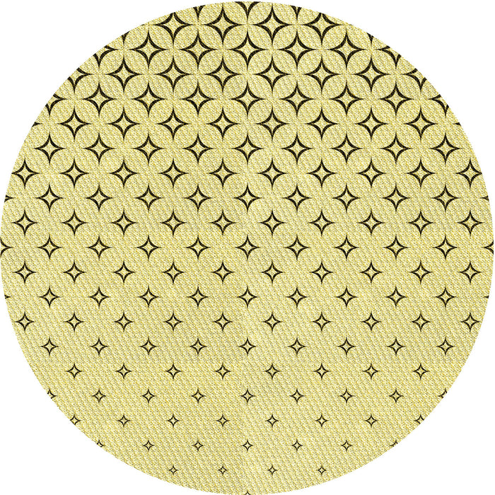 Square Machine Washable Transitional Sun Yellow Rug in a Living Room, wshpat3443yw