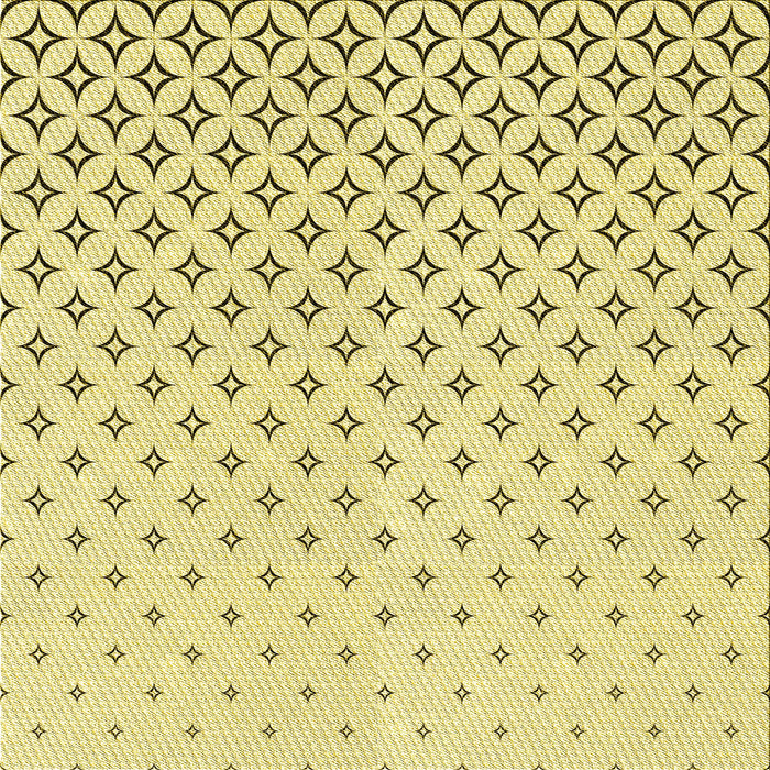 Round Machine Washable Transitional Sun Yellow Rug, wshpat3443yw