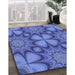 Machine Washable Transitional Sky Blue Rug in a Family Room, wshpat3444blu
