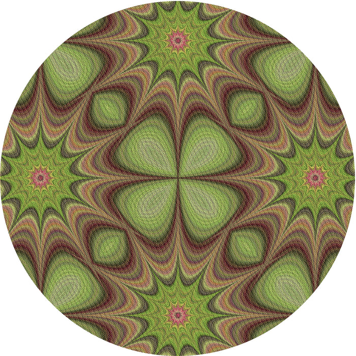 Square Machine Washable Transitional Pistachio Green Rug in a Living Room, wshpat3444brn