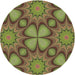 Square Machine Washable Transitional Pistachio Green Rug in a Living Room, wshpat3444brn