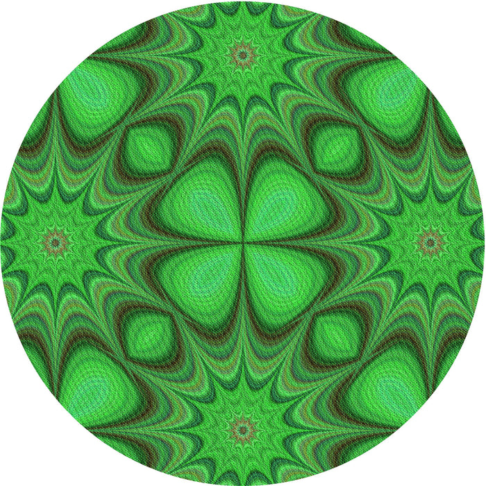 Square Machine Washable Transitional Lime Green Rug in a Living Room, wshpat3444grn