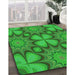 Machine Washable Transitional Lime Green Rug in a Family Room, wshpat3444grn
