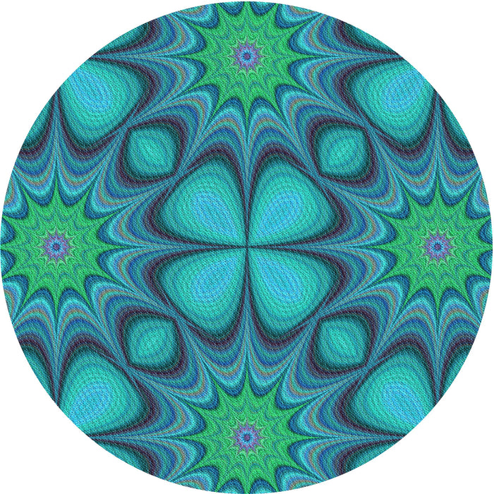 Square Machine Washable Transitional Dark Cyan Green Rug in a Living Room, wshpat3444lblu