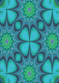 Machine Washable Transitional Dark Cyan Green Rug, wshpat3444lblu