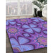 Machine Washable Transitional Purple Rug in a Family Room, wshpat3444pur