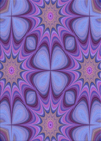 Machine Washable Transitional Purple Rug, wshpat3444pur