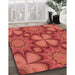 Machine Washable Transitional Red Rug in a Family Room, wshpat3444rd