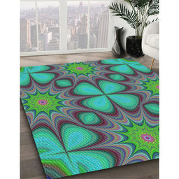 Patterned Gray Abstract Machine Washable Rug in a Family Room, wshpat3444
